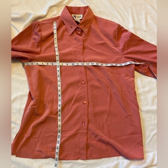 Maggie Sweet Vintage Long Sleeved Blouse Size Large Gorgeous Silver Studded - Picture 8 of 9